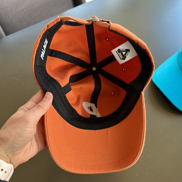 Palace P 6 panel hat in orange. - Picture 2 of 4
